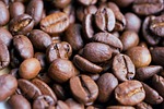 Home coffee, coffee beans, roasted, pattern, brown